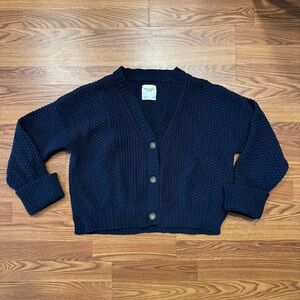 Abercrombie Chunky Knitted Cardigan XL Navy Blue